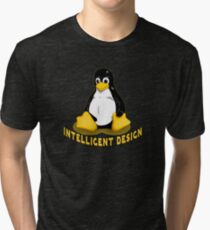 Linux Penguin Intelligent Design Tri-blend T-Shirt