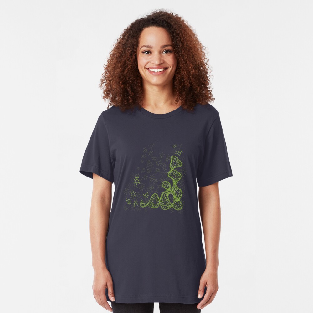 tRNA (transfer RNA) structure - bright green Slim Fit T-Shirt