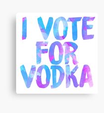Ich liebe Wodka College Party Aufkleber Leinwanddruck