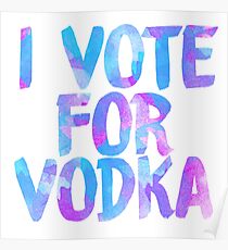 Ich liebe Wodka College Party Aufkleber Poster