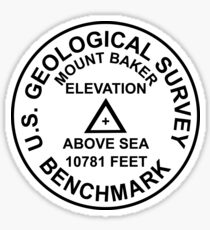 Mount Baker, Washington USGS Style Benchmark Sticker