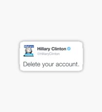 Pegatina Elimine su cuenta - Hillary Clinton