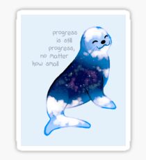 "Progress is Still Progress" Galaxy Seal Sticker