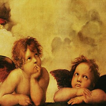 Artwork thumbnail, Angels Cherubs Raphael - Santi Sistine Madonna Sweet by Vivanne-art