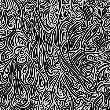 Artwork thumbnail, Swirling Abstract Line Art in Shades of Grey by MathenaArt