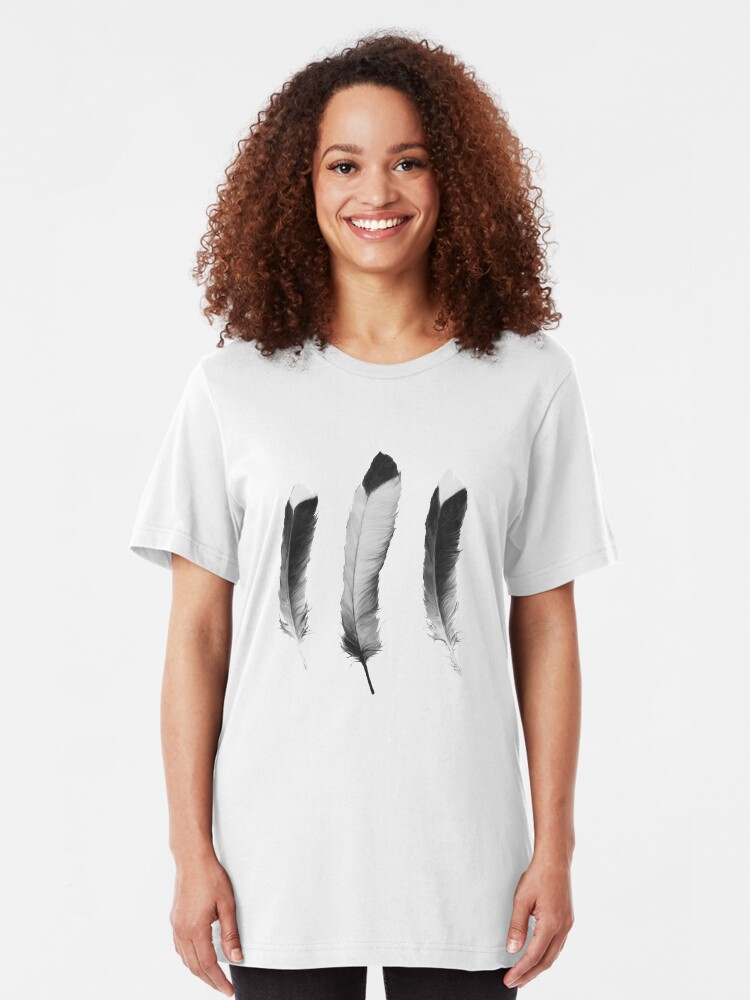 Alternate view of Feathers Sketch Slim Fit T-Shirt