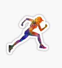 Woman runner jogger running Sticker