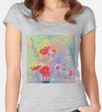 #Deepdreamed Poppies Fitted Scoop T-Shirt
