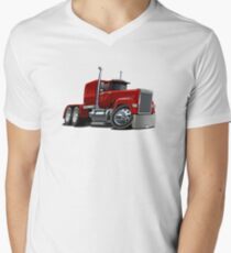 Cartoon Semi Truck Men's V-Neck T-Shirt