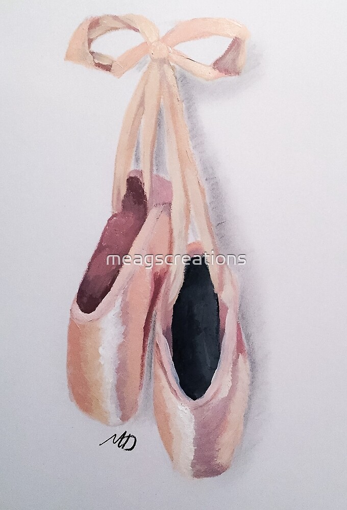 "Ballerina Pointe Shoe Painting " by meagscreations Redbubble