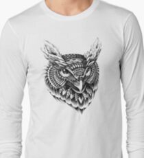 Ornate Owl Head Long Sleeve T-Shirt