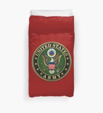 U.S. Army Emblem 3D on Red Velvet Duvet Cover