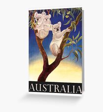 1956 Australia Koalas Travel Poster Greeting Card
