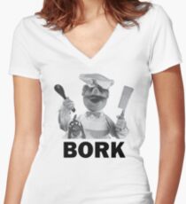 Camiseta entallada de cuello en V Bork Bork