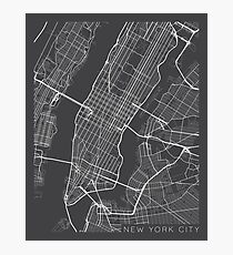Lámina fotográfica Nueva York, Mapa - Gray
