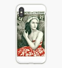 1955 French Polynesia Girl of Bora Bora Postage Stamp iPhone Case