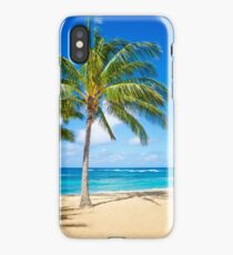 Palm trees on the sandy beach in Hawaii iPhone Case