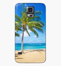 Palm trees on the sandy beach in Hawaii Hülle & Skin für Samsung Galaxy