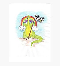 Love Is Love Dinosaur Photographic Print