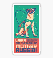 Laika Space Dog Illustration Vector Russian Propaganda Pup Retro Vintage Sticker
