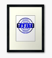 TAHITI Stamp Blue Paradise Framed Print