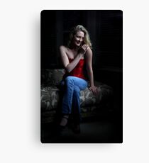 Sexy Blond Sitting Canvas Print