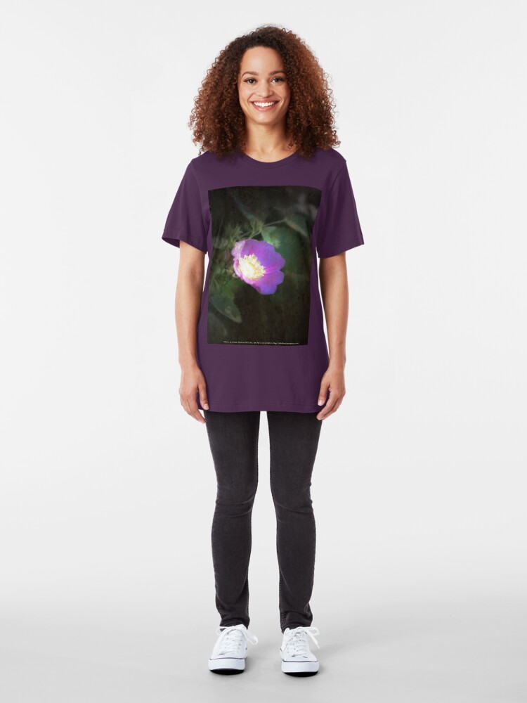 Alternate view of glowing old fashioned rose elegance Slim Fit T-Shirt