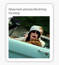 Stress Level: Mia driving the stang Sticker
