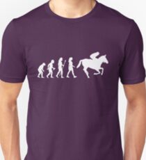Funny Women's Horse Racing Jockey Evolution Silhouette Unisex T-Shirt