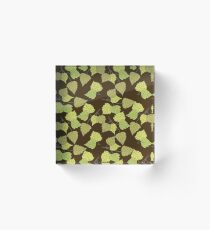 Birch leaves brown background Acrylic Block
