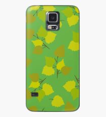 Birch leaves green background Case/Skin for Samsung Galaxy