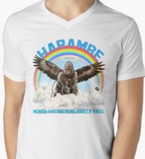 Harambe - Gorilla Angel Men's V-Neck T-Shirt
