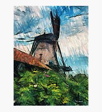 sketching windmill Photographic Print
