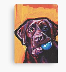 Chocolate Labrador Retriever Dog Bright colorful pop dog art Canvas Print