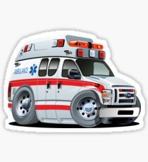 Cartoon Ambulance Car Sticker