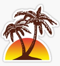 Palm and Sun Sticker