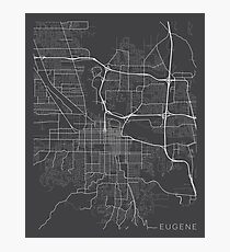 Eugene Map, USA - Gray Photographic Print