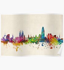 Barcelona Spain Skyline Poster