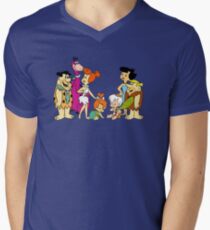 all familly Fred Flintstone Men's V-Neck T-Shirt