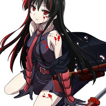 Anime girl red eyes katana black hair akame ga kill Custom Gaming Mat Desk