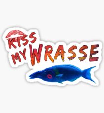Kiss My Wrasse Fish Humor Design Sticker