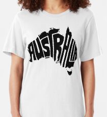 Australia Black Slim Fit T-Shirt