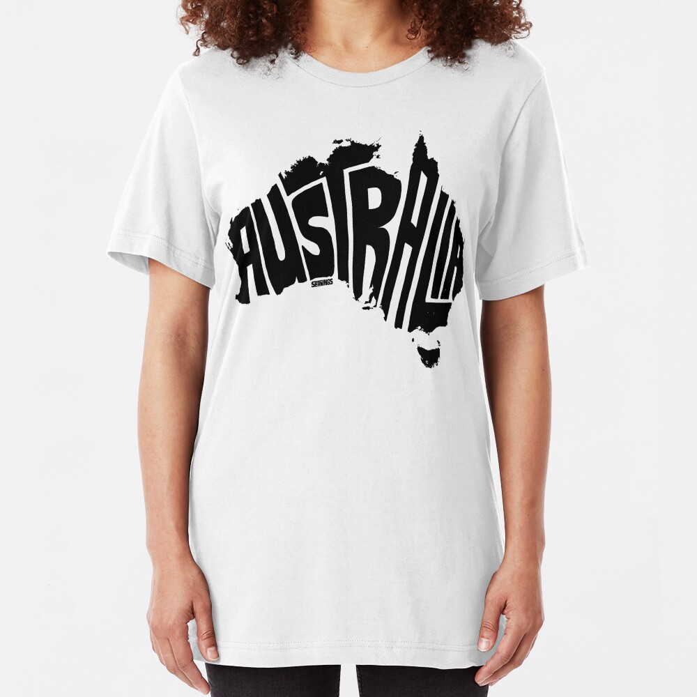 Australia Black Slim Fit T-Shirt
