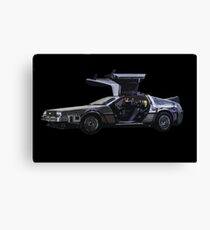 Back to the future Delorian car Canvas Print