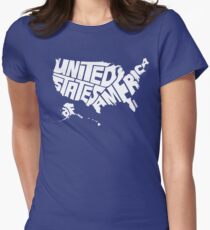 USA White Women's Fitted T-Shirt