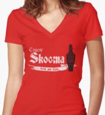 Enjoy Skooma: The Elder Scrolls Women's Fitted V-Neck T-Shirt