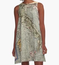 Map Of Italy 1540 A-Line Dress