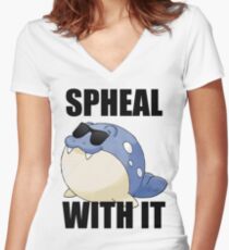 SPHEAL WITH IT! Women's Fitted V-Neck T-Shirt
