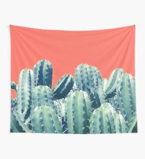 Cactus on Coral #redbubble #lifestyle Wall Tapestry