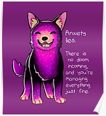 "Anxiety Lies" Sparkle Pup Poster